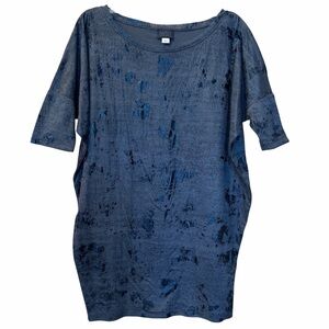 DIESEL Oversized Black Short Sleeve Tunic Top Sz Large Y2K